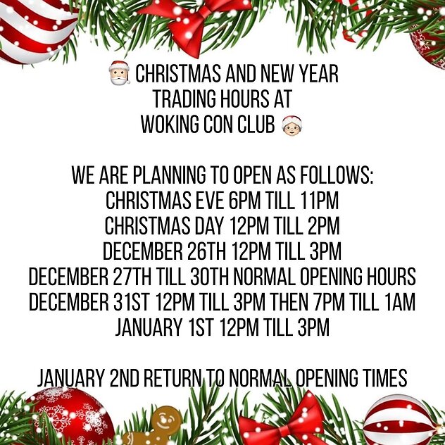 <BOLD>HOME<BOLD>. Christmas opening hours 